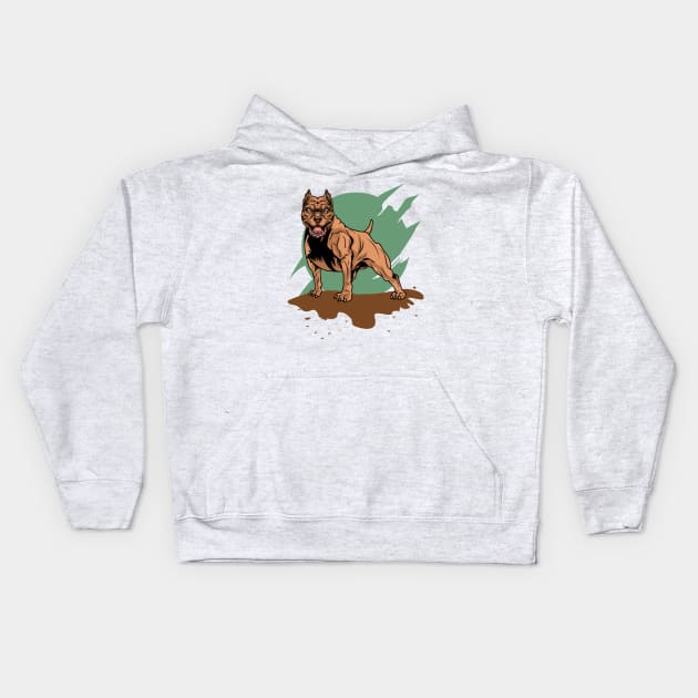 Pitbull Kids Hoodie by Fish Stick